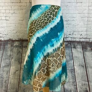 Dolce and Gabbana Y2K 90’s Sheer Leopard Snakeskin Skirt M Whimsy Maximalist